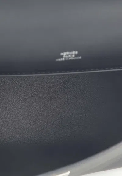 Hermes Kelly Pochette Clutch Bag In Black Swift Leather With Palladium Hardware