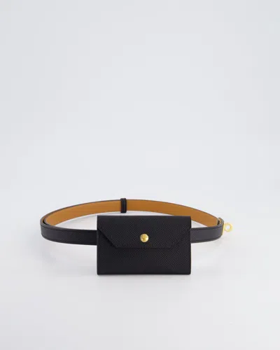 Pre-owned Hermes Hermès Kelly Pocket 18 Belt In Epsom Leather With Gold Hardware In Black