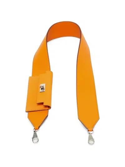 Pre-owned Hermes Kelly Pocket Bag Strap In Orange
