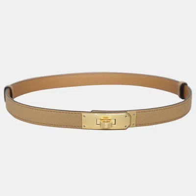 Pre-owned Hermes Kelly Pocket Belt In Brown