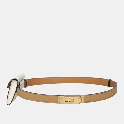Pre-owned Hermes Kelly Pocket Belt In Brown