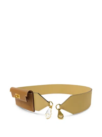 Pre-owned Hermes Kelly Pocket Shoulder Strap In Neutrals
