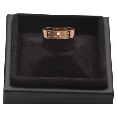 Pre-owned Hermes Kelly Ring Small Model 18k Rose Gold Size 058 New In Red
