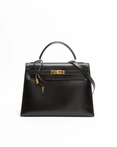 Pre-owned Hermes Hermès Kelly Sellier 32 Box Bag In Black