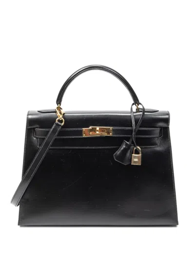 Pre-owned Hermes Kelly Sellier 32 Tote Bag In Black