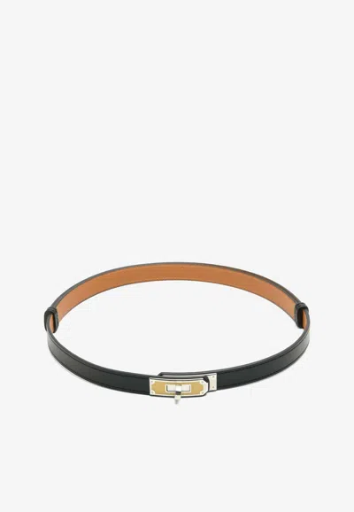 Hermes Kelly Splas'h 18 Epsom Leather Belt With Mordore Lacquer Buckle In Black