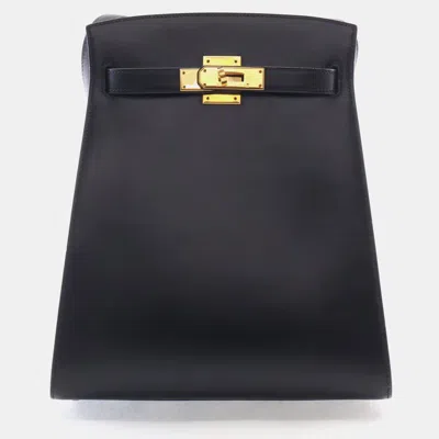 Pre-owned Hermes Kelly Sport Mm Black Box Calfskin Leather Shoulder Bag