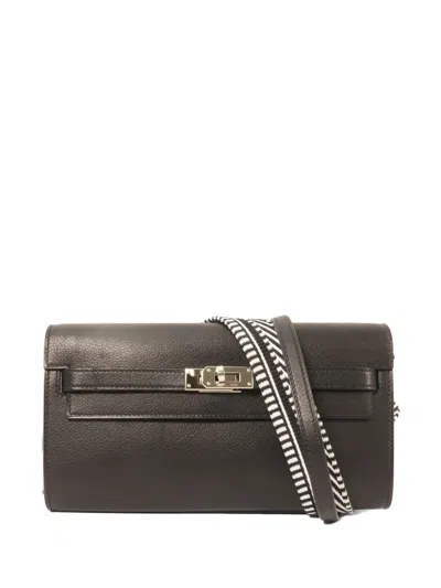 Pre-owned Hermes Kelly To Go Shoulder Bag In Black