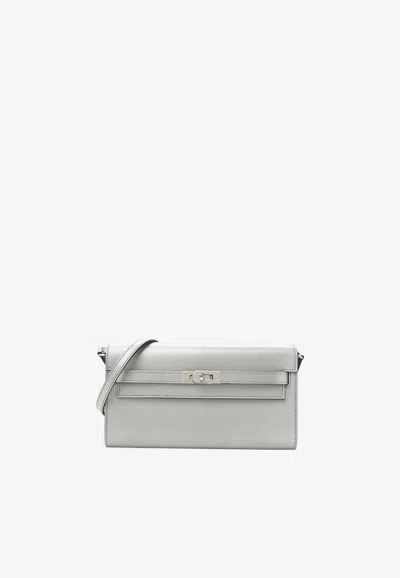 Hermes Kelly To Go Wallet In Argent Metallic Chevre Chamkilight With Palladium Hardware In Silver