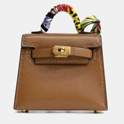 Pre-owned Hermes Hermès Kelly Twilly Bag Charm (z) In Brown