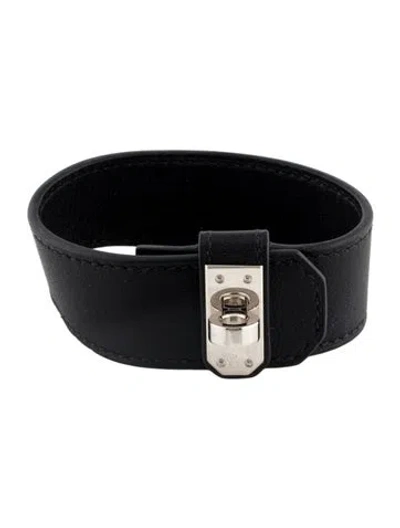 Pre-owned Hermes Kelly Twist Bracelet, 6.5" In Black