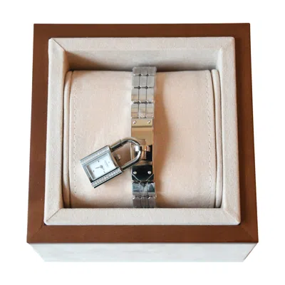 Pre-owned Hermes Kelly Watch Mini Model 16mm Diamond-set Steel Bracelet Silver