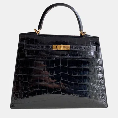 Pre-owned Hermes Kelly25 Bag In Black