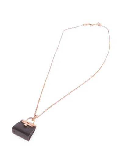 Pre-owned Hermes Kelly-pendant Necklace In Pink