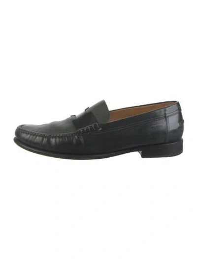Pre-owned Hermes Kennedy H Logo Loafers In Green
