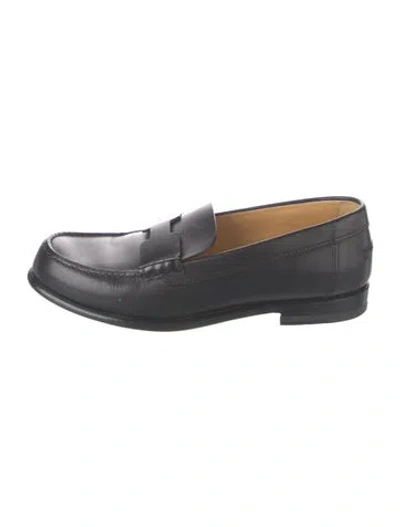 Pre-owned Hermes Kennedy Leather Loafers In Black