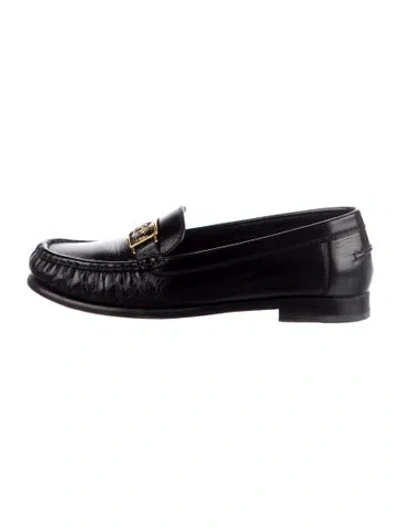 Pre-owned Hermes Kessy Leather Loafers In Black