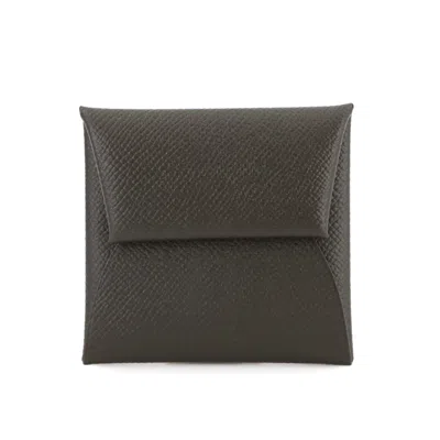 Pre-owned Hermes Khaki Epsom Leather Coin Purse/coin Case () In Brown