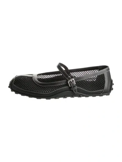 Pre-owned Hermes Kichu Mesh Mary Jane Flats In Multi