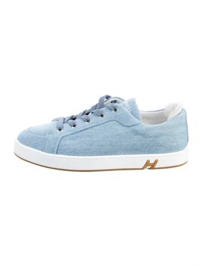 Pre-owned Hermes Kid Sneakers In Blue
