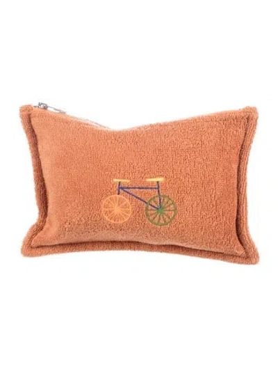 Pre-owned Hermes Babies' Kids' Terry Cloth Bicycle Pouch In Orange