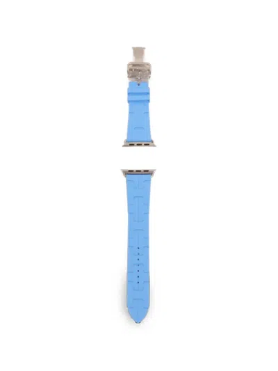 Pre-owned Hermes Kilim Apple 42mm Watch Strap In Blue