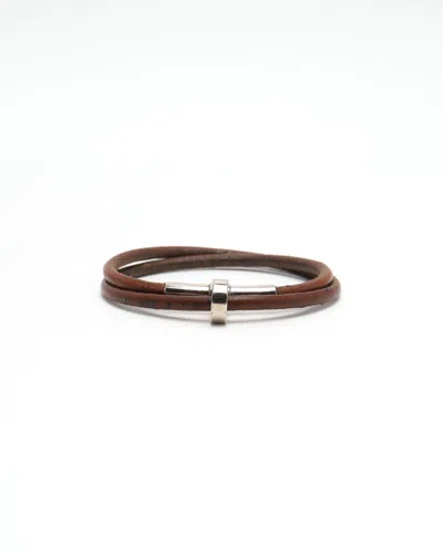 Pre-owned Hermes Hermès Kite Kelly Double Tour Bracelet In Brown