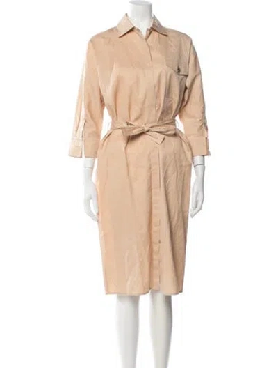 Pre-owned Hermes Knee-length Dress In Neutrals