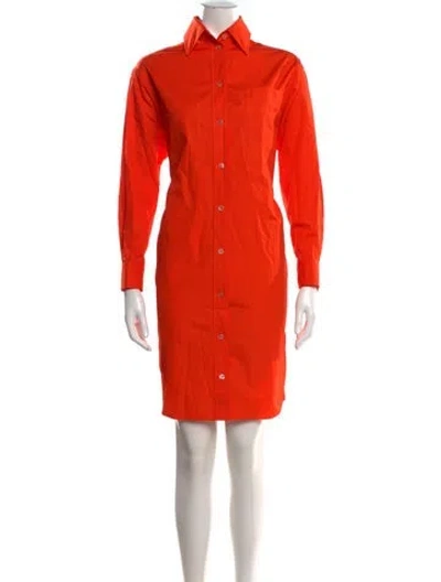 Pre-owned Hermes Knee-length Dress In Orange
