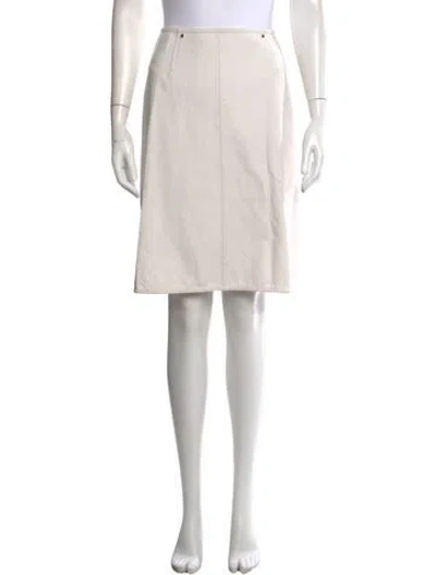 Pre-owned Hermes Knee-length Skirt In White