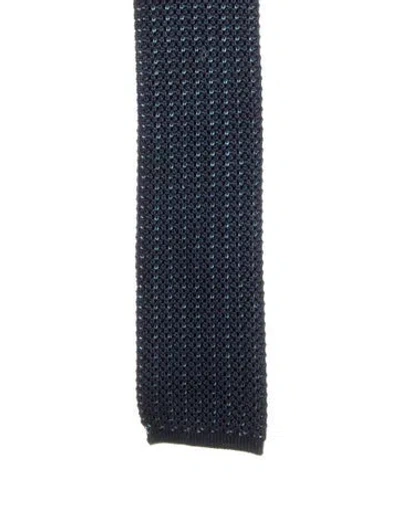 Pre-owned Hermes Knit Bow Tie In Blue