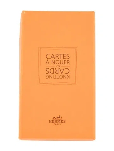 Pre-owned Hermes Knotting Cards Set In Orange