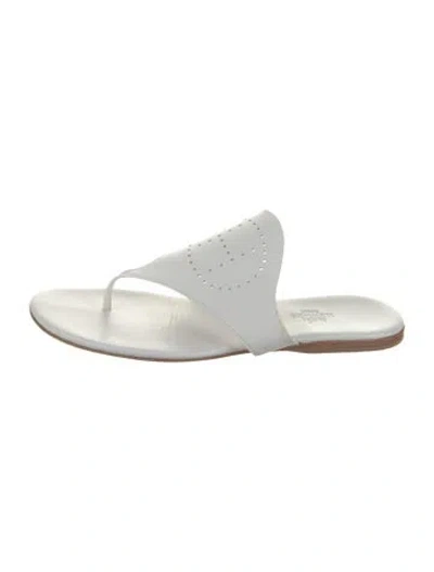 Pre-owned Hermes Kola H Logo Flip Flops In White