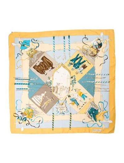 Pre-owned Hermes La Carnaval De Venise Silk Scarf In Multi