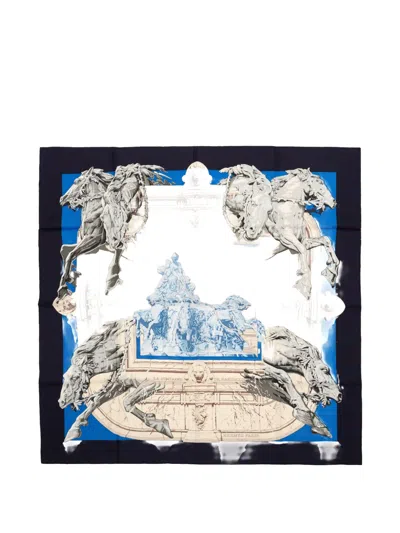 Pre-owned Hermes La Fontaine De Bartholdi Scarf In Neutral