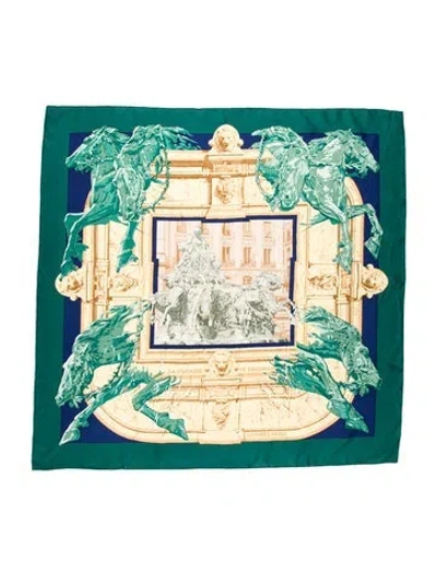 Pre-owned Hermes La Fontaine De Bartholdi Silk Scarf In Multi