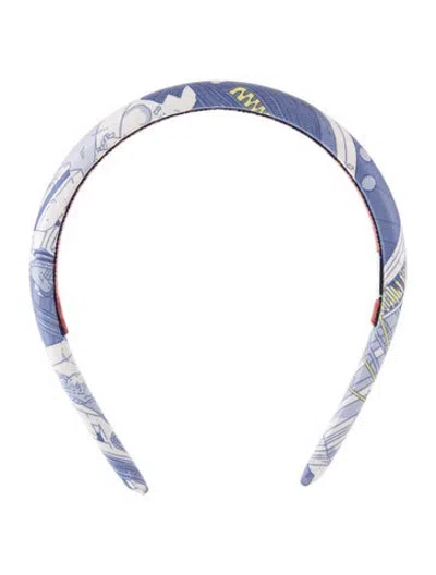 Pre-owned Hermes La Legende Du Cheval Elsa Headband In Blue