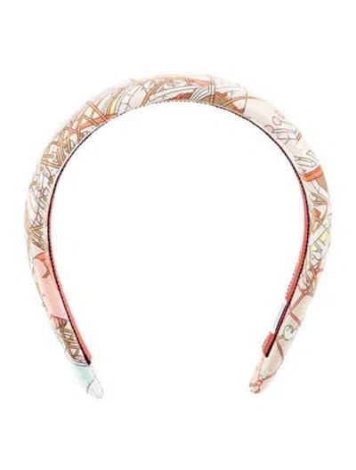 Pre-owned Hermes La Legende Du Cheval Headband In Blue