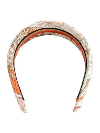 Pre-owned Hermes La Legende Du Cheval Headband In Neutral