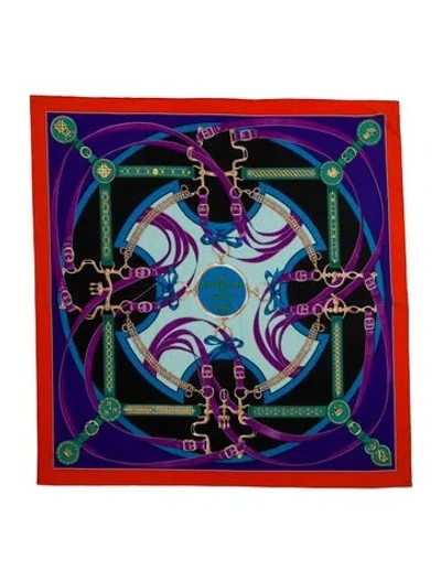 Pre-owned Hermes La Promenade Du Matin Cashmere Shawl In Orange