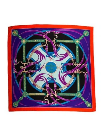 Pre-owned Hermes La Promenade Du Matin Cashmere Shawl In Purple