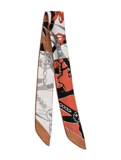 Pre-owned Hermes La Promenade Du Matin Forever Silk Twilly Scarf W/ Tags In Neutrals
