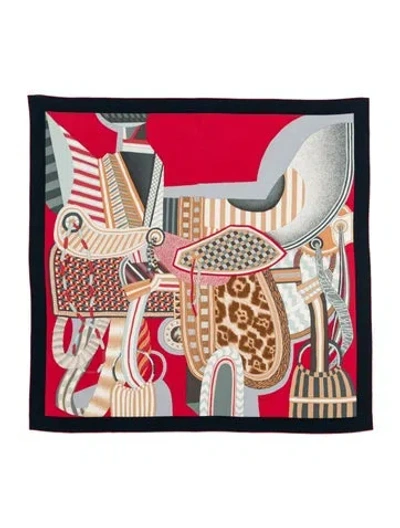 Pre-owned Hermes La Selle Imaginaire Cashmere Shawl In Blue