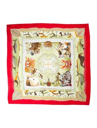 Pre-owned Hermes La Vie Du Grand Nord Silk Scarf In Multi