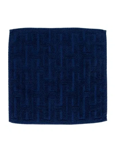 Pre-owned Hermes Labyrinthe Wash Cloth In Blue