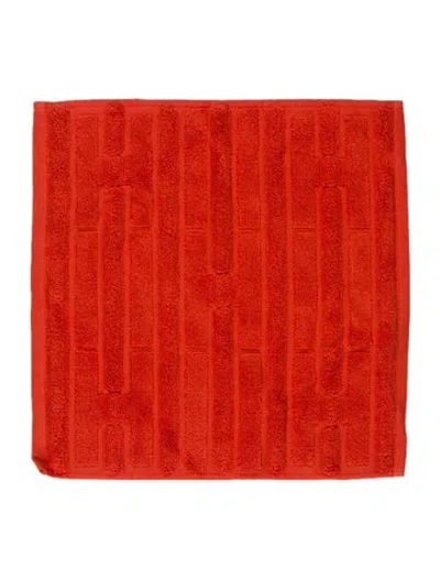 Pre-owned Hermes Labyrinthe Washcloth W/ Tags In Orange