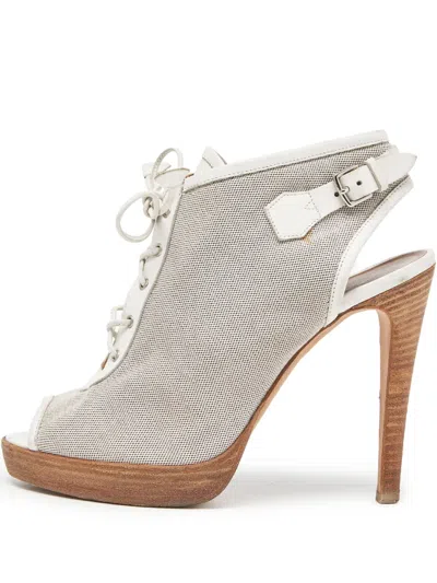 Pre-owned Hermes Lace-up Heeled Sandals