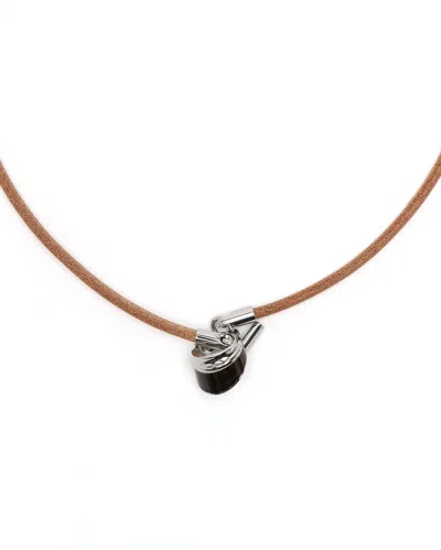 Pre-owned Hermes Hermès Lacquer Equus Hoof Pedant Necklace In Brown
