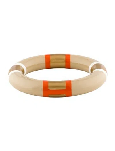 Pre-owned Hermes Lacquer H Equipe Bangle Bracelet, 7.5"
