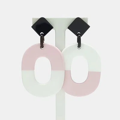 Pre-owned Hermes Hermès Lacquer Horn Earrings In Multi
